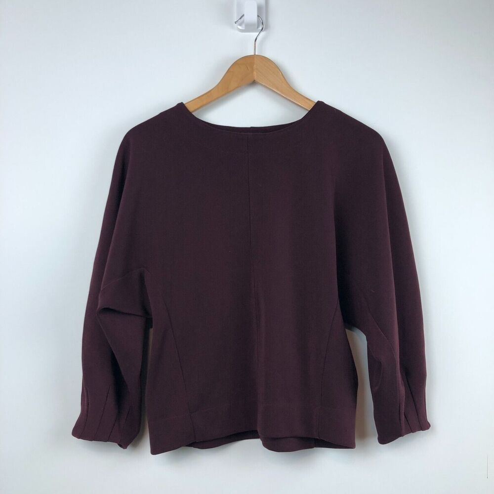 Ann Taylor Women's Long Sleeve Blouse Pleated Cuff Scoop Neck Shirt Size XS